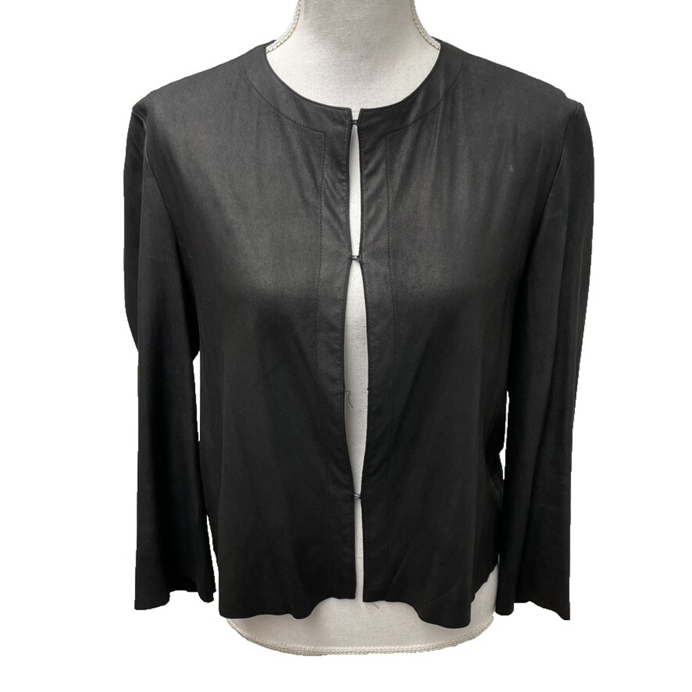 Drome Leather Lightweight Jacket Top Womens Medium Career 3/4 Sleeve Boxy‎